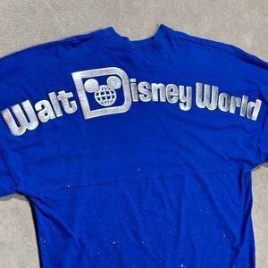 Disney Spirit Jersey Walt Disney World Blue Silver Sparkle Size Small Cotton